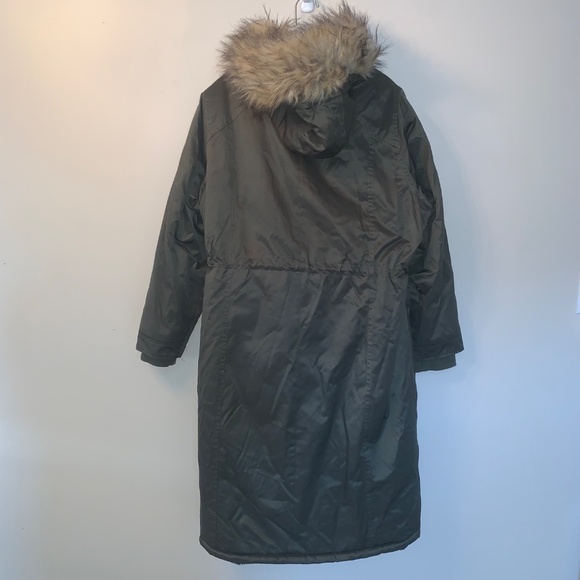 Torrid Green Long Parka Faux Fur Hood 3X - Picture 7 of 16